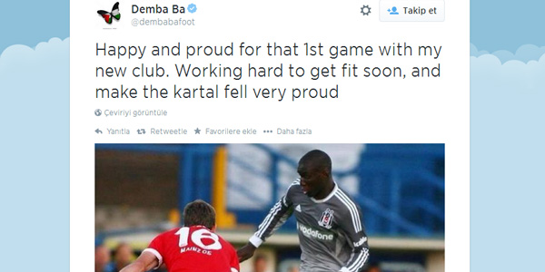 Demba Ba'dan hayranlarını gururlandıracak tweet!